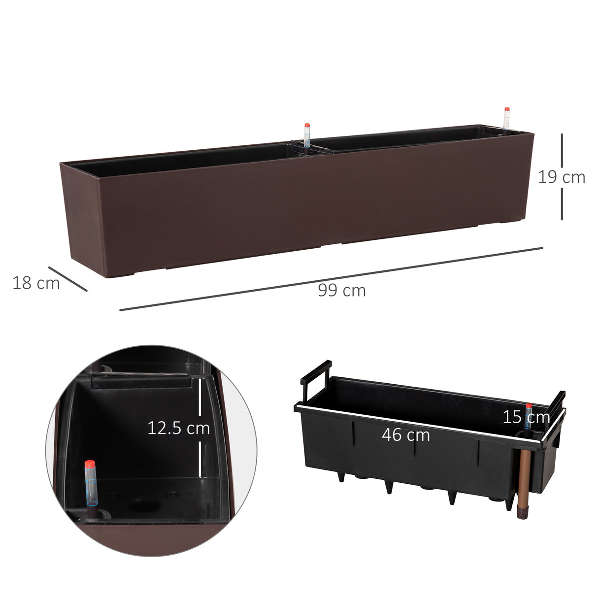 easycomfort easycomfort fioriera da balcone auto irrigante con gancio per ringhiera regolabile e indicatore acqua