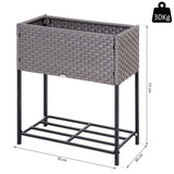 easycomfort easycomfort fioriera effetto vimini con ripiano grigio 70cm x 30cm x 72cm ean 8054144132303