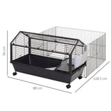 easycomfort easycomfort gabbia per conigli cincilla porcellini dindia e roditori per interni in metallo nero 88x128 5x56cm