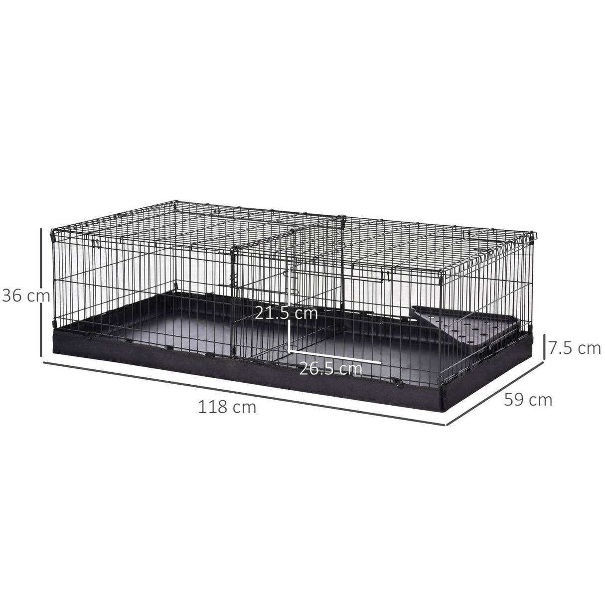 easycomfort easycomfort gabbia per roditori in metallo e tela nera 118x59x36cm