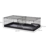 easycomfort easycomfort gabbia per roditori in metallo e tela nera 118x59x36cm