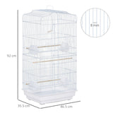 easycomfort easycomfort gabbia per uccelli con trespoli altalena e ciotole voliera in metallo e plastica 46 5x35 5x92cm bianco