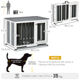 easycomfort easycomfort gabbia pieghevole per cani fino 15kg in legno con vassoio estraibile e tetto apribile grigio
