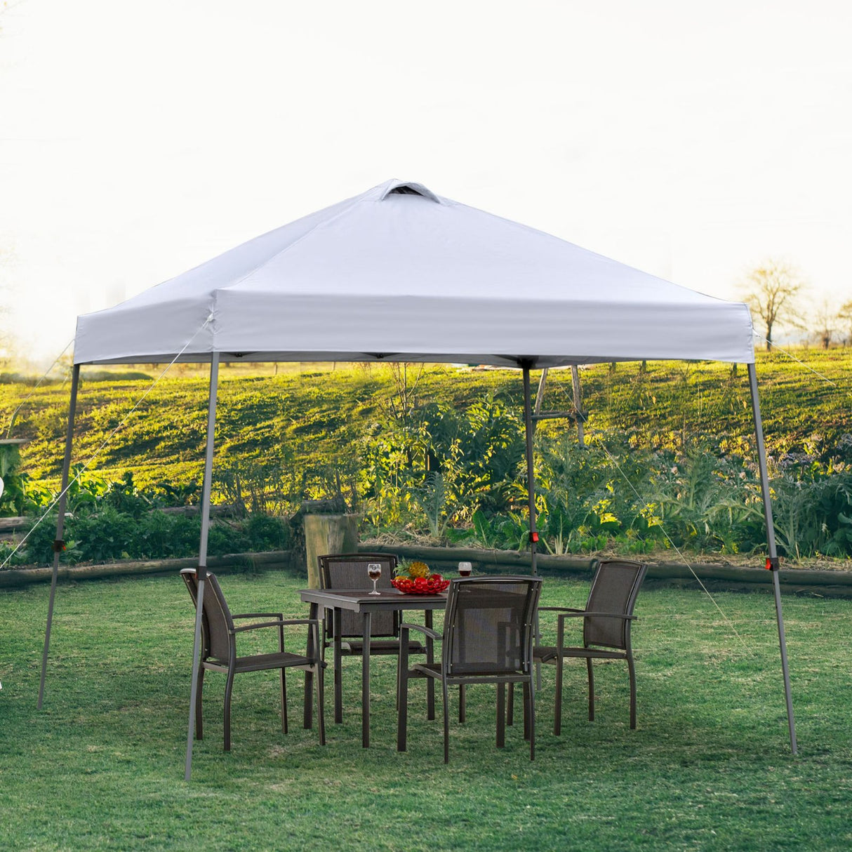 easycomfort easycomfort gazebo pieghevole 3x3m da giardino ed esterno in metallo e tessuto oxford bianco ean 8055776910901
