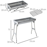 easycomfort easycomfort griglia barbecue portatile e pieghevole in acciaio inox 73x33x71cm ean 8054111848435
