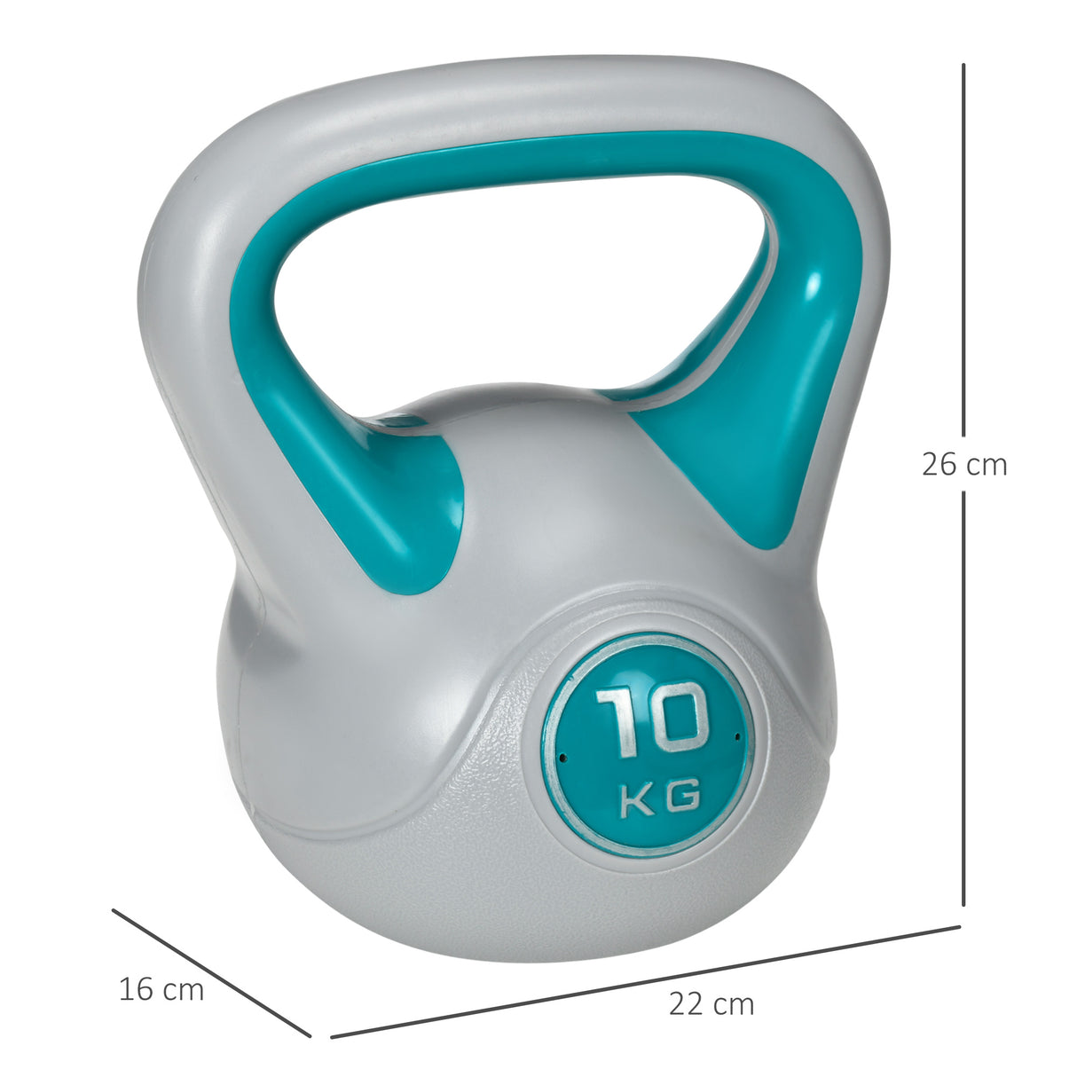 easycomfort easycomfort kettlebell 10kg in pu e sabbia con base piatta e impugnatura per stacchi squat e sollevamenti 22x16x26 cm verde scuro