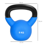 easycomfort easycomfort kettlebell 8 kg per allenamento bicipiti e spalle in metallo e neoprene 18x11x20cm blu