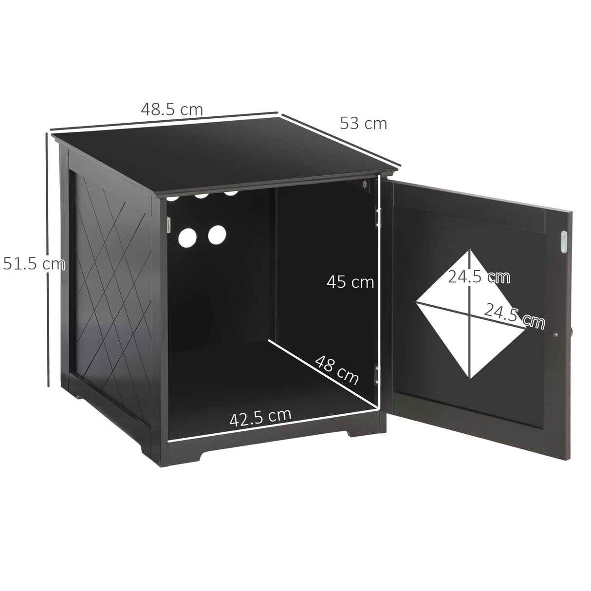 easycomfort easycomfort lettiera per gatti con porta magnetica e piano dappoggio in mdf e truciolato 48 5x53x51 5 cm nera