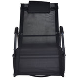 easycomfort easycomfort lettino sedia sdraio a dondolo zero gravity impermeabile con poggiatesta nero 160x61x79 cm ean 8054144130798