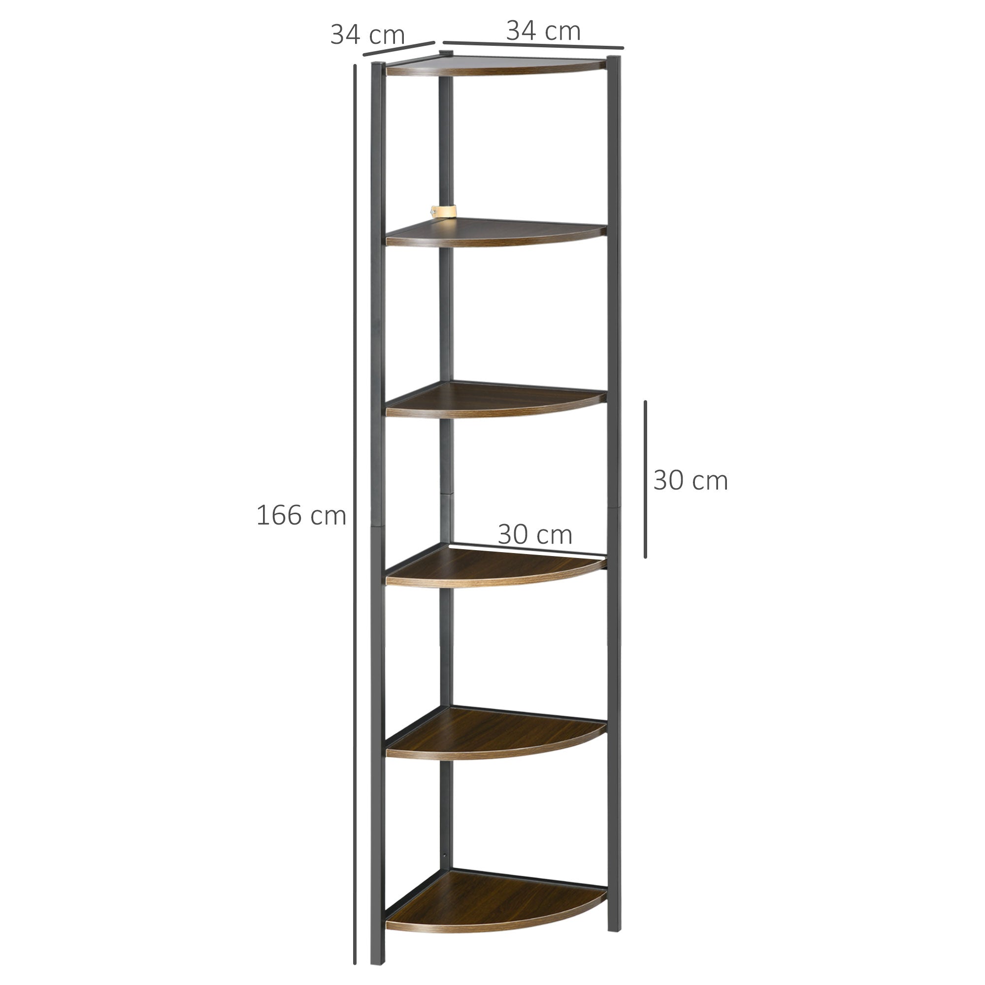 EASYCOMFORT Mobile Libreria a 7 Cubi di Diverse Dimensioni in MDF,  50x24x106cm, Marrone Rustico