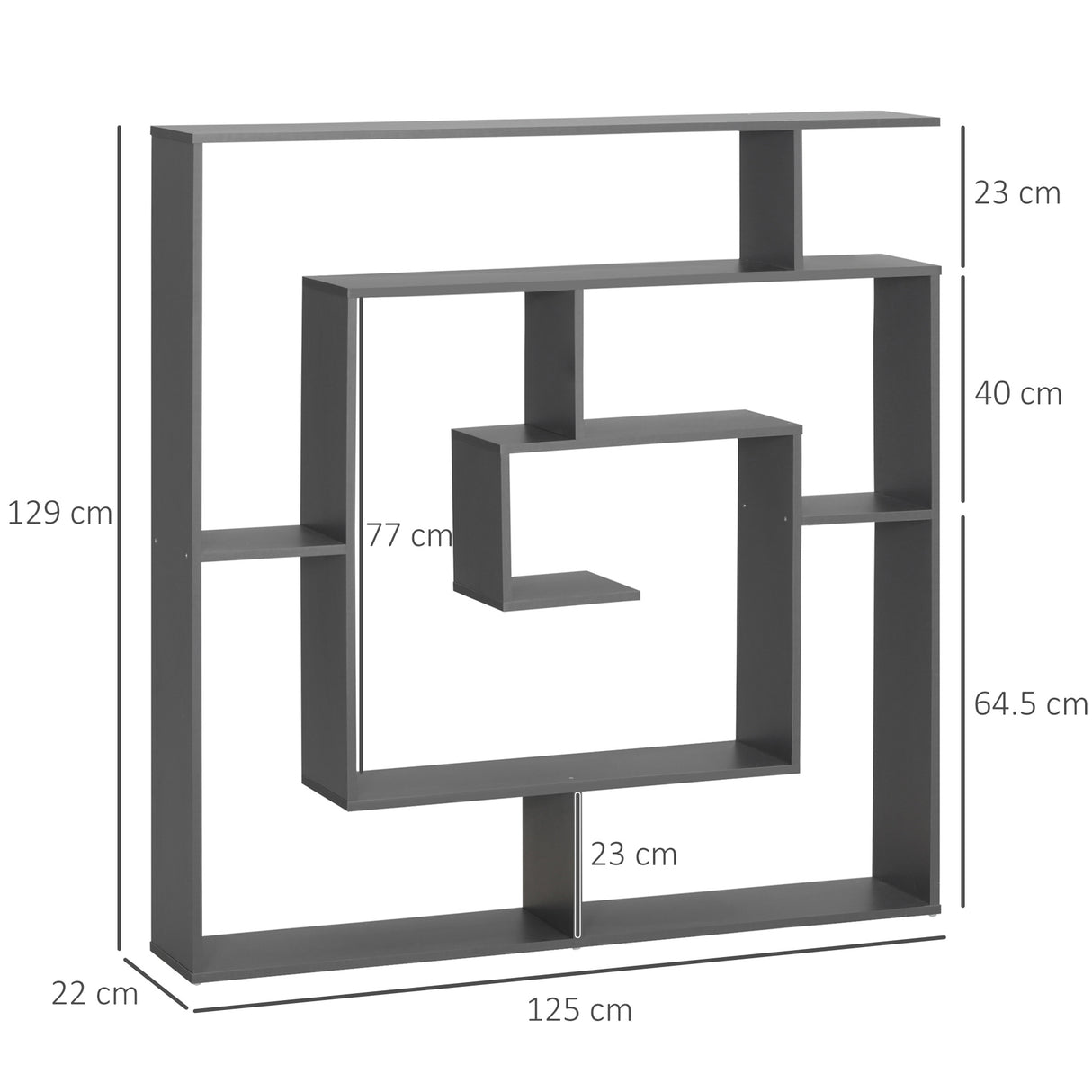 easycomfort easycomfort libreria moderna in legno truciolato con ripiani irregolari per camera da letto studio e soggiorno 125x22x129 cm