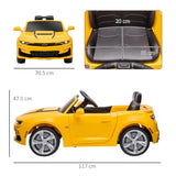 easycomfort easycomfort macchina elettrica per bambini 12v marchio chevrolet camaro con telecomando giallo