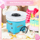 easycomfort easycomfort macchina per zucchero filato 450w con accessori 30x30x28cm azzurra