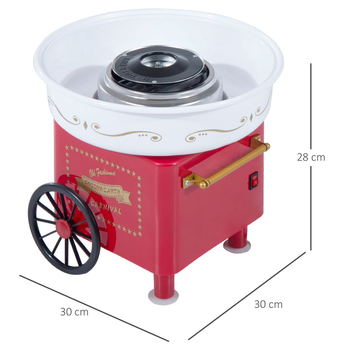 easycomfort easycomfort macchina per zucchero filato 450w con accessori 30x30x28cm rosso