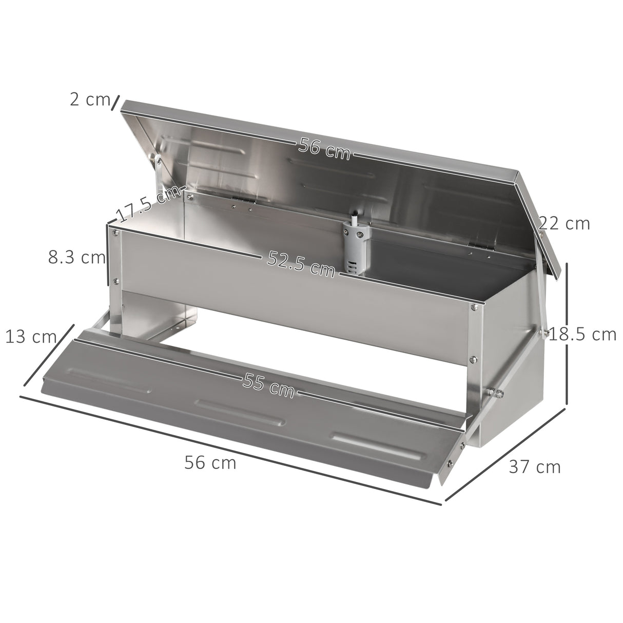 easycomfort easycomfort mangiatoia per galline 8 5 litri 5 polli con coperchio e pedale 56x37x18 5cm argento