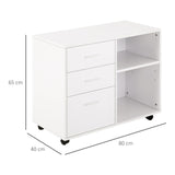 easycomfort easycomfort mobile da ufficio multiuso con ripiani cassetti in legno bianco
