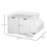 easycomfort easycomfort mobile lettiera per gatti a 2 ante con portaoggetti laterale 88 5x48x51 5cm bianco