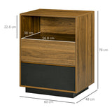 easycomfort easycomfort mobile multiuso con ripiano aperto e 2 cassetti in truciolato 60x48x78 cm marrone