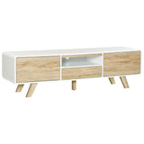 easycomfort easycomfort mobile porta tv con ante e cassetto per tv fino a 60 in mdf bianco e legno 160x40x45cm