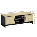 easycomfort easycomfort mobile porta tv fino a 60 con 2 armadietti e ripiani aperti stile boho 120x40x42 cm