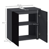 easycomfort easycomfort mobile sottolavabo bagno in legno con armadietto 2 ante 60x30x60cm nero