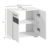 easycomfort easycomfort mobile sottolavabo in mdf con armadietto a 2 livelli con ripiano regolabile 60x36 5x56 cm bianco