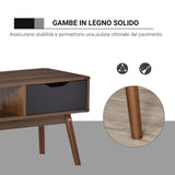 easycomfort easycomfort mobile tv moderno con 2 cassetti per tv fino a 50 stile nordico in legno 122x39x46cm teak e nero