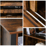 easycomfort easycomfort mobile tv moderno in stile industriale per tv fino 50 4 vani e anta scorrevole 120x42x52cm marrone e nero ean 8055776915425