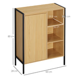 easycomfort easycomfort mobiletto da bagno con 3 ripiani aperti e armadietto chiuso in truciolato e acciaio 60x28x80 cm