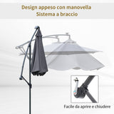 easycomfort easycomfort ombrellone a braccio con manovella e 8 strisce led a energia solare ean 8054144139210