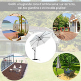 easycomfort easycomfort ombrellone da giardino a braccio con manovella 3x2 5m bianco ean 8054144134239