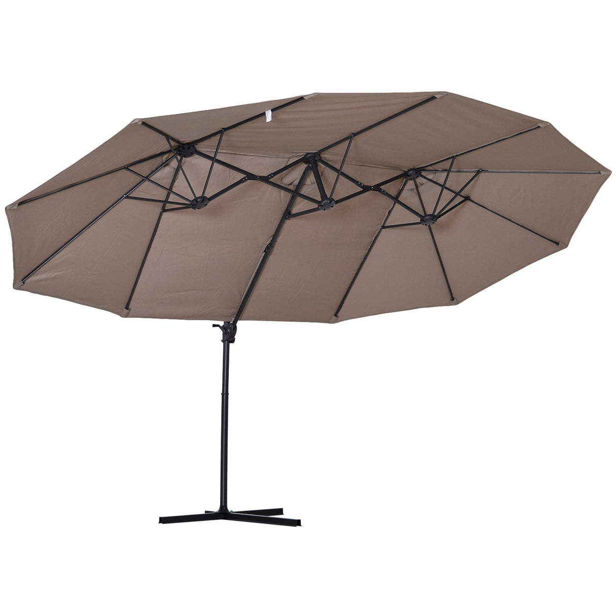 easycomfort easycomfort ombrellone doppio in acciaio e poliestere anti uv impermeabile marrone 270x460x250cm ean 8055776913575