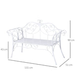 easycomfort easycomfort panchina da esterno in metallo bianco 134x51x89cm ean 8055776912776