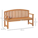 easycomfort easycomfort panchina da giardino 3 posti in legno di abete con seduta a doghe 140x50x85cm