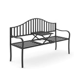 easycomfort easycomfort panchina da giardino in ferro battuto a strisce nero ean 8054144134413