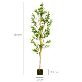 easycomfort easycomfort pianta artificiale di ulivo da 180 cm a 12 rami con vaso 17x14 5 cm per interni ed esterni verde