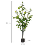 easycomfort easycomfort pianta finta albero camelia con vaso e 25 fiori per interno ed esterno altezza 150cm verdebianco