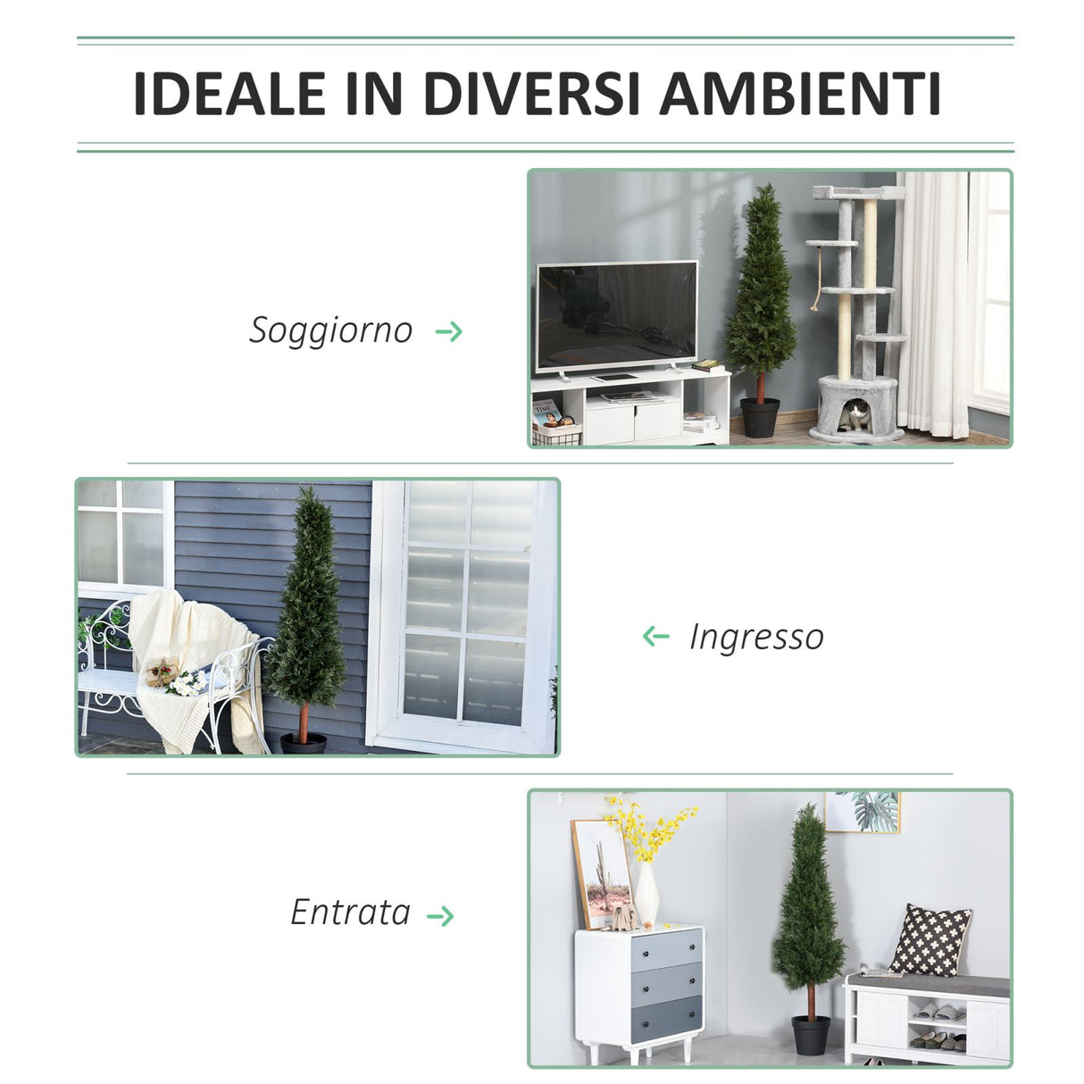 easycomfort easycomfort pino artificiale con vaso pianta finta per interno ed esterno 150cm ean 8054144137858