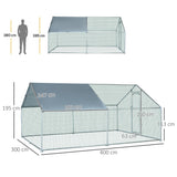 easycomfort easycomfort pollaio da giardino gabbia box per esterno zincato con tessuto oxford di copertura 3 x 4 x 1 95 m