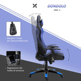 easycomfort easycomfort poltrona da ufficio gaming girevole reclinabile nero e blu ecopelle ean 8055776914725