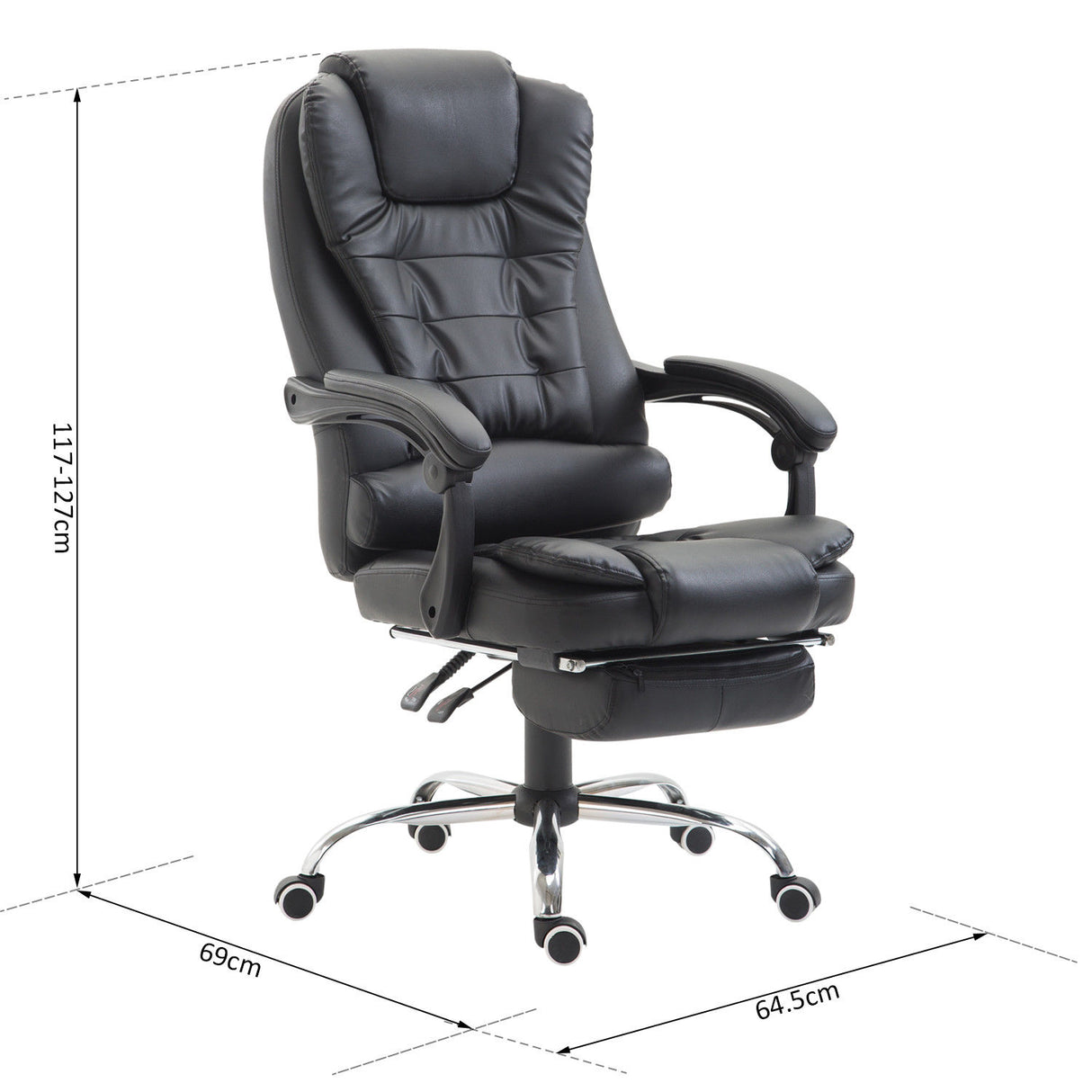 easycomfort easycomfort poltrona da ufficio imbottita regolabile girevole con poggiapiedi estraibile nero ean 8054144139036