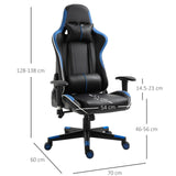 easycomfort easycomfort poltrona gaming con altezza e schienale regolabile sedia da ufficio nera e blu ean 8055776913216