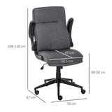 easycomfort easycomfort poltrona girevole ed ergonomica sedia da ufficio imbottita e regolabile con braccioli in lino grigio 67x70x108 118cm ean 8055776912172