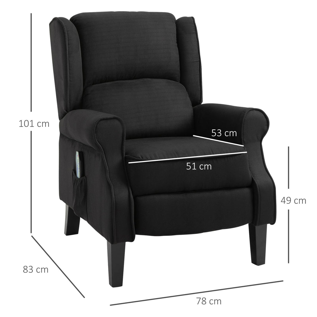 easycomfort easycomfort poltrona massaggiante relax reclinabile funzione riscaldante telecomando 7883101cm nero ean 8055776913599