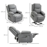 easycomfort easycomfort poltrona relax elettrica e alzapersona reclinabile fino 160 con telecomando in similpelle grigio