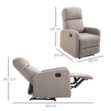 easycomfort easycomfort poltrona relax reclinabile manuale con poggiapiedi portata 125kg tessuto grigio 66 83 107cm ean 8054144137551