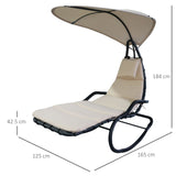 easycomfort easycomfort poltrona sdraio sospesa con materassino imbottito e poggiatesta grigio e crema ean 8055776914947