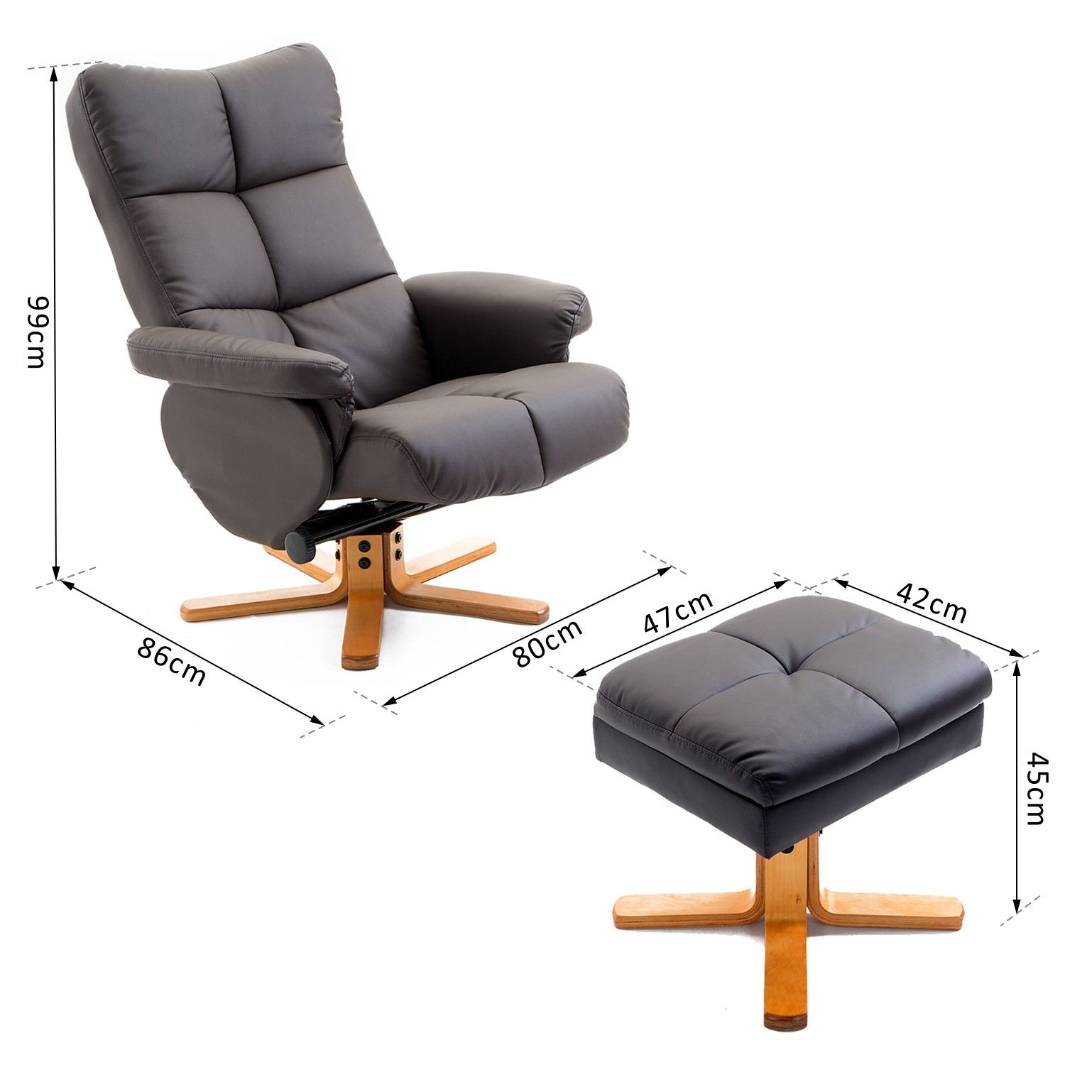 EASYCOMFORT Poltrona Relax Reclinabile Imbottita Ergonomica con