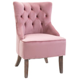 easycomfort easycomfort poltroncina in velluto rosa con gambe in legno e schienale trapuntato ean 8055776916323
