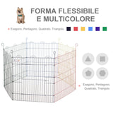 easycomfort easycomfort recinto per cani e cuccioli 6 pannelli in filo metallico colorato box per animali esterno 120x60cm ean 8054111841290
